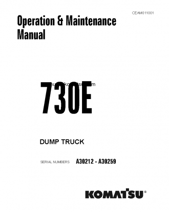730E(USA) S/N A30212-A30259 Operation manual (English)