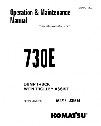 730E(USA) S/N A30212-A30354 Operation manual (English)