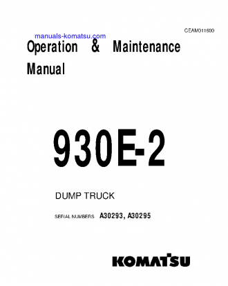 930E-2(USA)-3 S/N A30295 Operation manual (English)