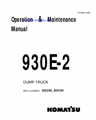 930E-2(USA)-3 S/N A30298-A30299 Operation manual (English)