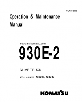 930E-2(USA)-3 S/N A30296-A30297 Operation manual (English)