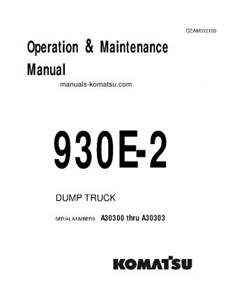 930E-2(USA)-3 S/N A30300-A30303 Operation manual (English)