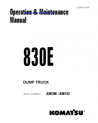 830E(USA) S/N A30708-A30732 Operation manual (English)