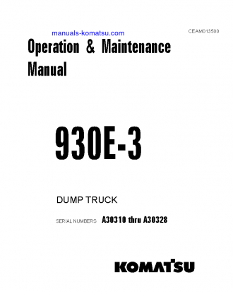 930E-3(USA) S/N A30310-A30328 Operation manual (English)