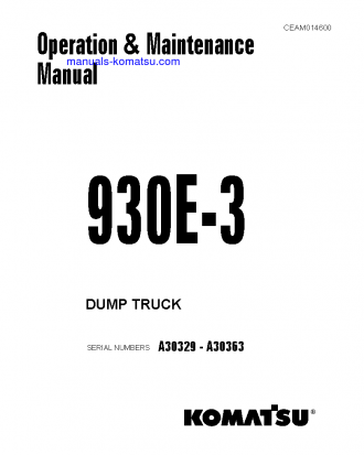 930E-3(USA) S/N A30329-A30363 Operation manual (English)
