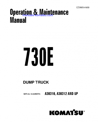 730E(USA) S/N A30312-UP Operation manual (English)