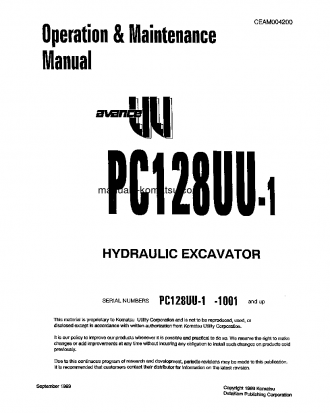 PC128UU-1(JPN) S/N 1001-2346 Operation manual (English)