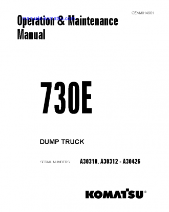730E(USA) S/N A30310 Operation manual (English)