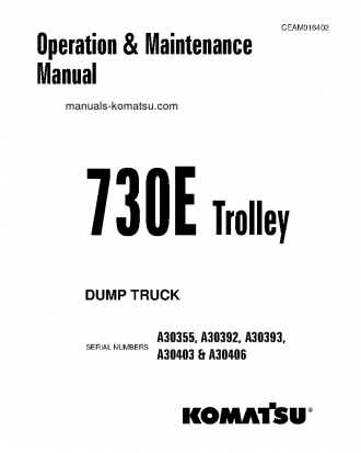 730E(USA)-WITH TROLLEY S/N A30392 Operation manual (English)