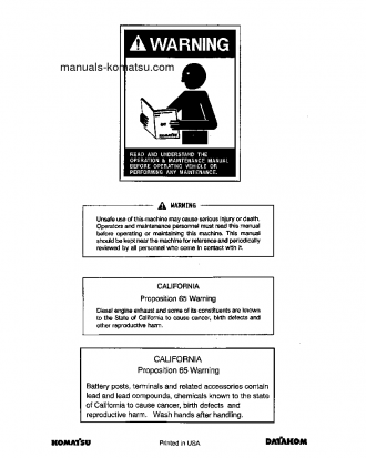 WA380-6(USA) S/N A53001-A53999 Operation manual (English)