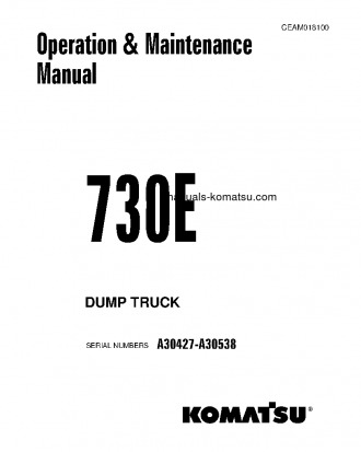 730E(USA) S/N A30427-A30538 Operation manual (English)