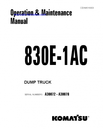 830E-1(USA)-AC S/N A30072-A30078 Operation manual (English)