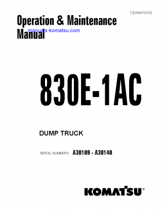 830E-1(USA)-AC S/N A30109-A30140 Operation manual (English)