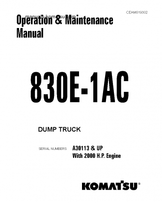830E-1(USA)-AC S/N A30113-UP Operation manual (English)