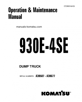 930E-4(USA)-SE S/N A30587-A30677 Operation manual (English)