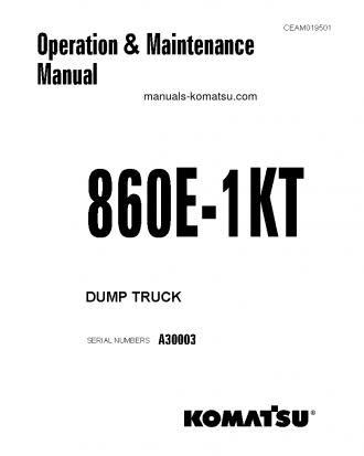 860E-1(USA)-KT S/N A30003 Operation manual (English)