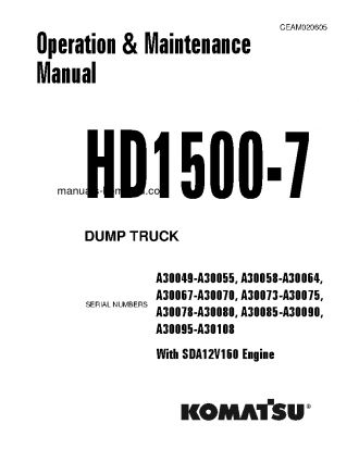 HD1500-7(USA)-W/ SDA12V160 S/N A30049-A30055 Operation manual (English)