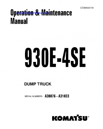930E-4(USA)-SE S/N A30876-A31033 Operation manual (English)