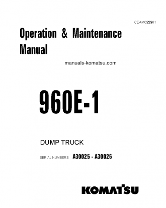 960E-1(USA) S/N A30025-A30026 Operation manual (English)
