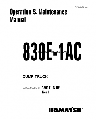 830E-1(USA)-AC S/N A30461-A30546 Operation manual (English)