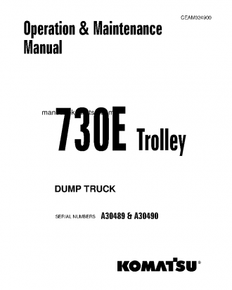 730E(USA)-WITH TROLLEY S/N A30489-A30490 Operation manual (English)