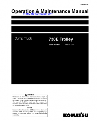730E(USA)-WITH TROLLEY S/N A30617-UP Operation manual (English)