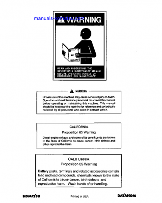 PC490LC-10(USA) S/N A40001-UP Operation manual (English)