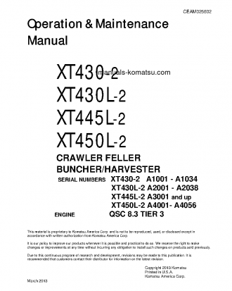 XT445L-2(USA) S/N A3001-UP Operation manual (English)