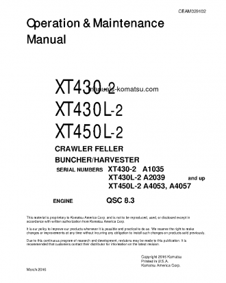 XT450L-2(USA) S/N A4053 Operation manual (English)
