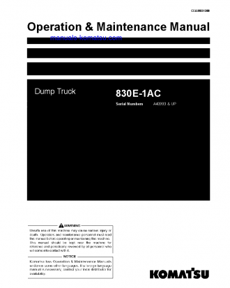 830E-1(USA)-AC S/N A40993-UP Operation manual (English)