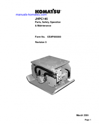 JHPC145(USA) S/N ALL Operation manual (English)