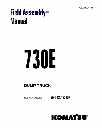 730E(USA) S/N A30427-UP Field assembly manual (English)