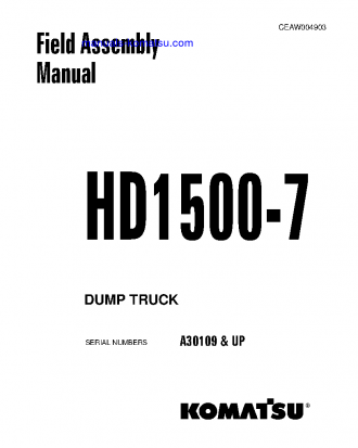 HD1500-7(USA) S/N A30109-UP Field assembly manual (English)