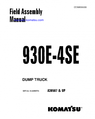 930E-4(USA)-SE S/N A30587-A30756 Field assembly manual (English)