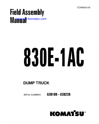 830E-1(USA)-AC S/N A30109-A30239 Field assembly manual (English)