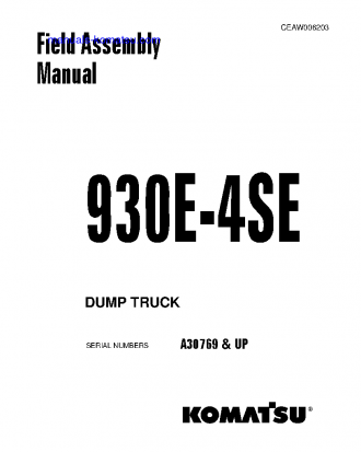 930E-4(USA)-SE S/N A30769-UP Field assembly manual (English)