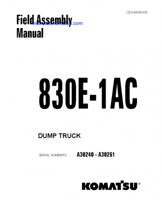 830E-1(USA)-AC S/N A30240-A30261 Field assembly manual (English)
