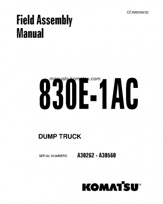830E-1(USA)-AC S/N A30262-A30560 Field assembly manual (English)
