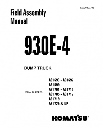 930E-4(USA) S/N A31701-A31713 Field assembly manual (English)