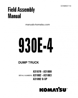 930E-4(USA) S/N A31880 Field assembly manual (English)