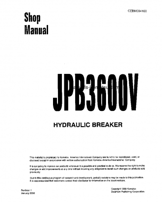 JPB3600V(USA) S/N ALL Shop (repair) manual (English)