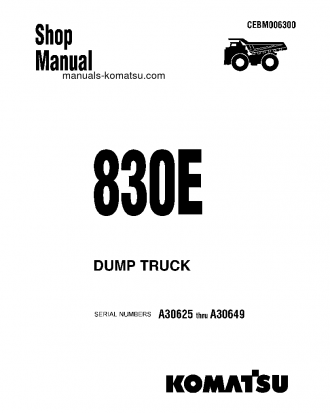 830E(USA) S/N A30625-A30649 Shop (repair) manual (English)
