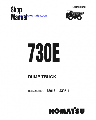 730E(USA) S/N A30181-A30211 Shop (repair) manual (English)