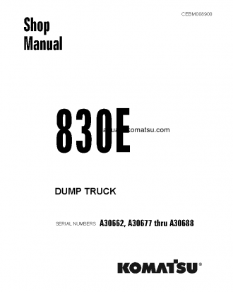 830E(USA) S/N A30677-A30688 Shop (repair) manual (English)