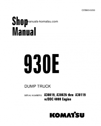 930E(USA) S/N A30019 Shop (repair) manual (English)