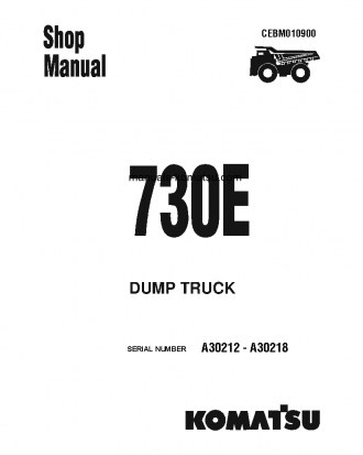 730E(USA) S/N A30212-A30218 Shop (repair) manual (English)