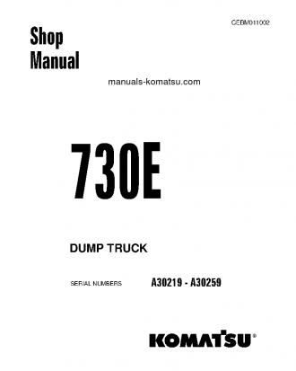 730E(USA) S/N A30219-A30259 Shop (repair) manual (English)