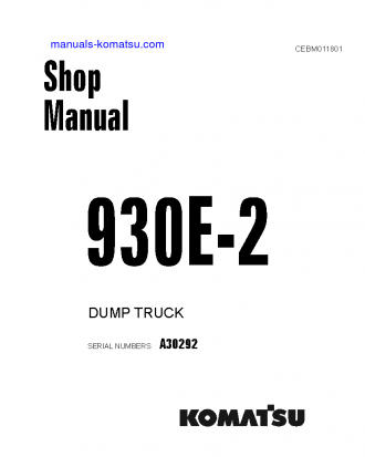 930E-2(USA)-3 S/N A30292 Shop (repair) manual (English)