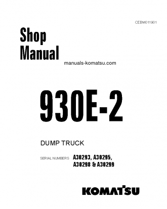 930E-2(USA)-3 S/N A30298-A30299 Shop (repair) manual (English)