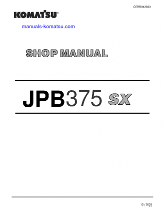 JPB375SX(USA) S/N ALL Shop (repair) manual (English)